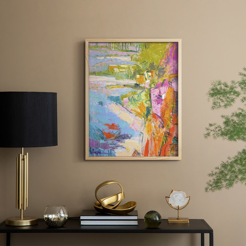 Escapade I Framed Print - Solid Wood, 11" H x 9" W, Natural