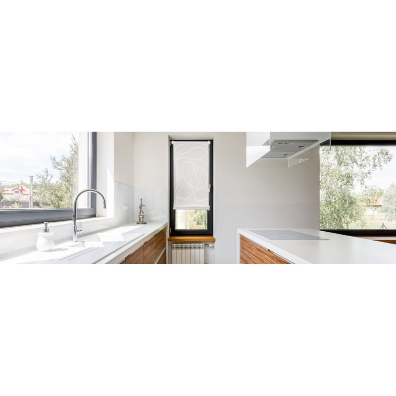 Domo Cap Room Darkening Roller Blind, White and white, 160cm L x 100cm W