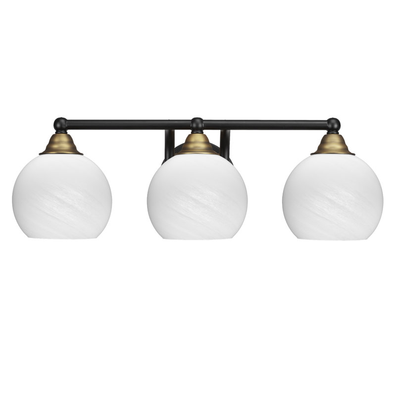 Michell 3-Light Bath Bar, Matte Black/Brass