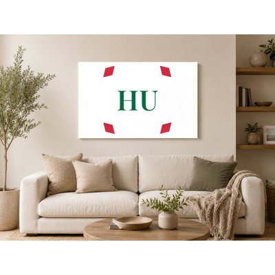Hungary World Flag Luxury Diamond Monogram — Red White Green — Canvas Wall Art