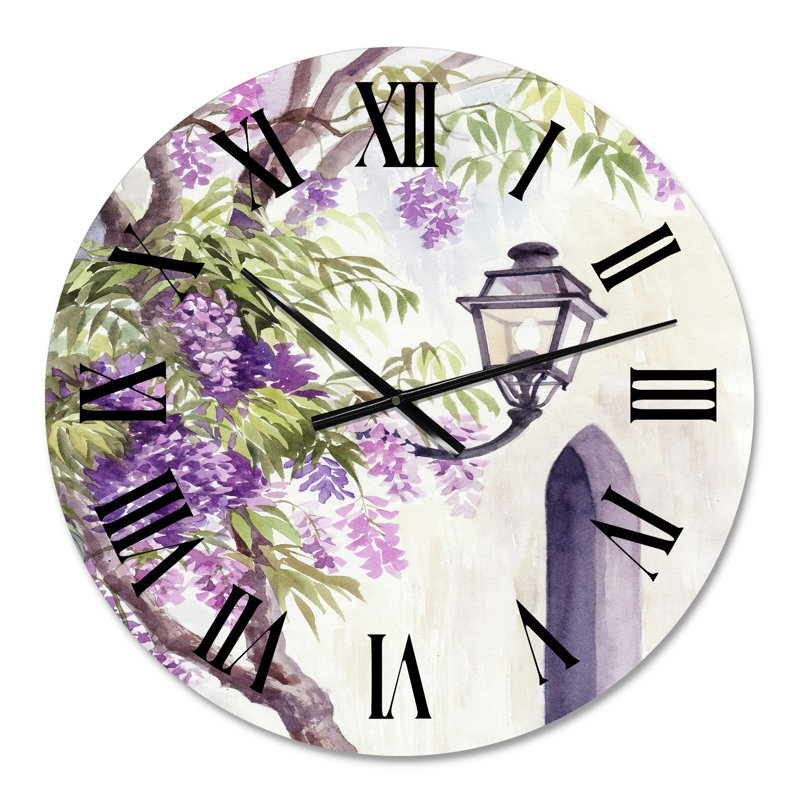 Wisteria and Lantern - Horloge murale traditionnelle, Moyen