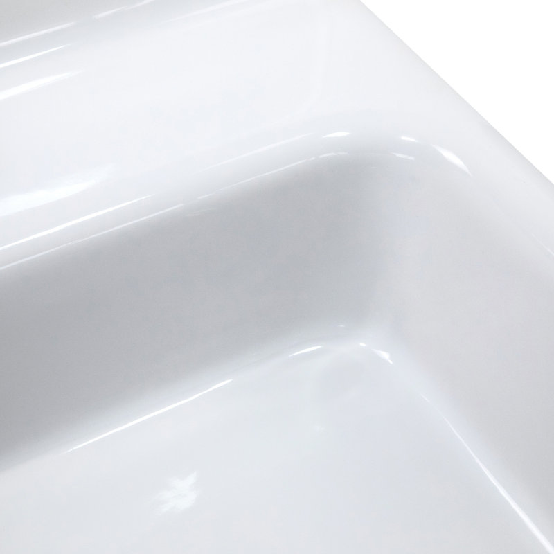 Victorian Nantucket Sinks 27.75'' Fireclay Specialty Bathroom Sink with Overflow, Black/White