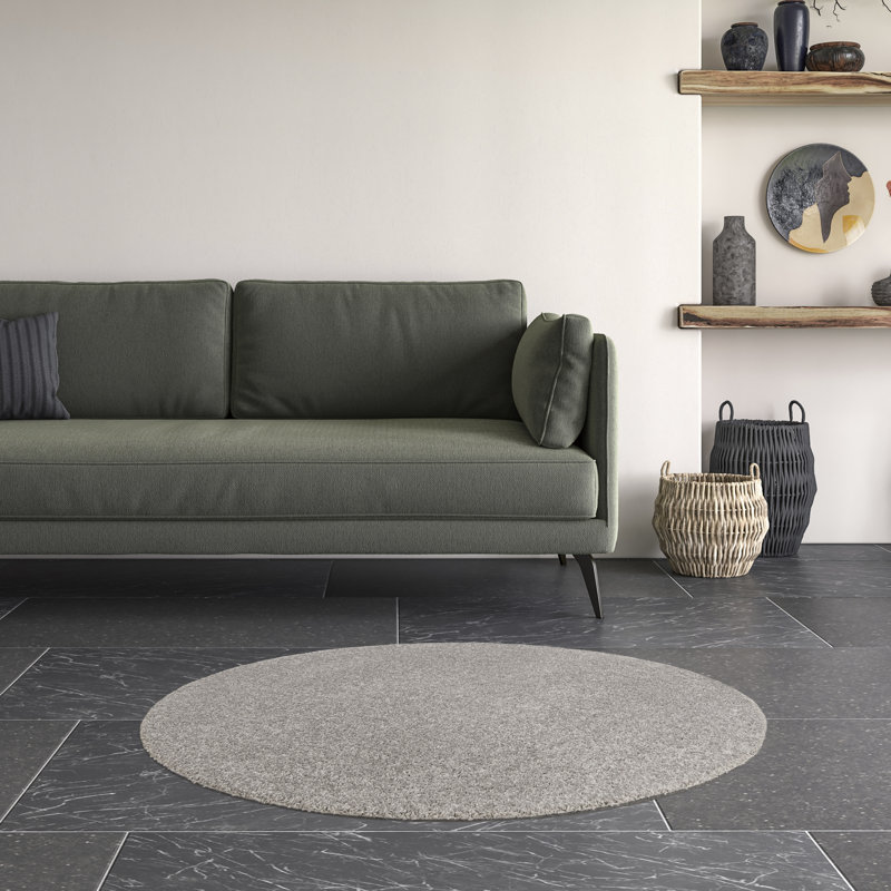 Abigailmarie Machine Washable Grey Indoor Rug, Round 80 cm