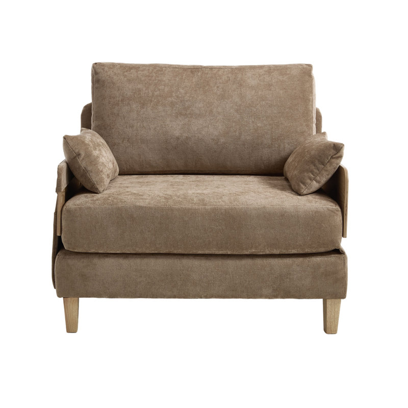 Canapé-lit pliable inclinable, canapé-lit convertible 3-en-1, décor moderne Mid-Century, convient aux petits espaces, avec trois coussins, peut être placé dans la chambre d'étude