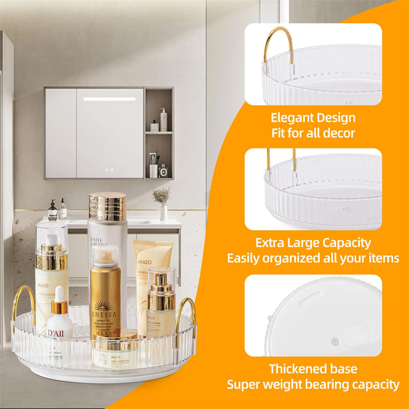 Athea Acrylic 1 Tier Makeup Organiser, White