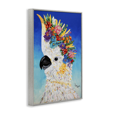 Sulphur Crested Cockatoo Framed Giclee, design by Lisa Morales