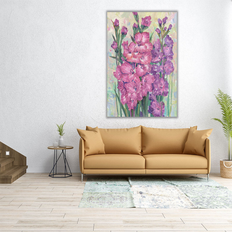«Gladiolas Blooming I», reproduction d'art sur toile, H 60 po x l 40 po