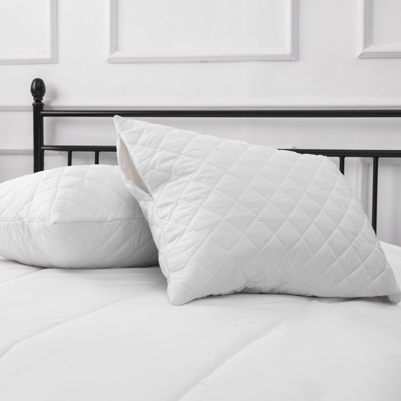  Cotton Blend Zipper Pillow Protector, King