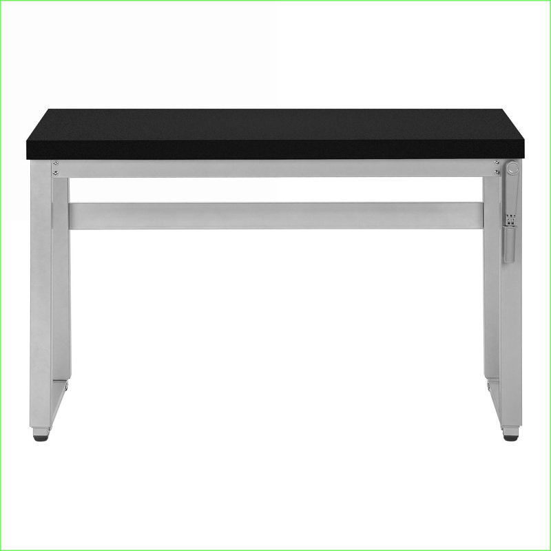 Bureaux | Bureau à domicile réglable de 48 po, moderne, stratifié noir et amp; Gris métal | Noir | Panneau de particules