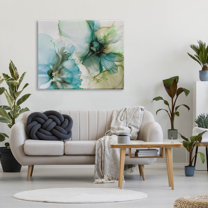 Art abstrait sur toile, pétales de fleurs abstraits par Emma Catherine Debs, H 36 po x l 48 po x P 1,5 po