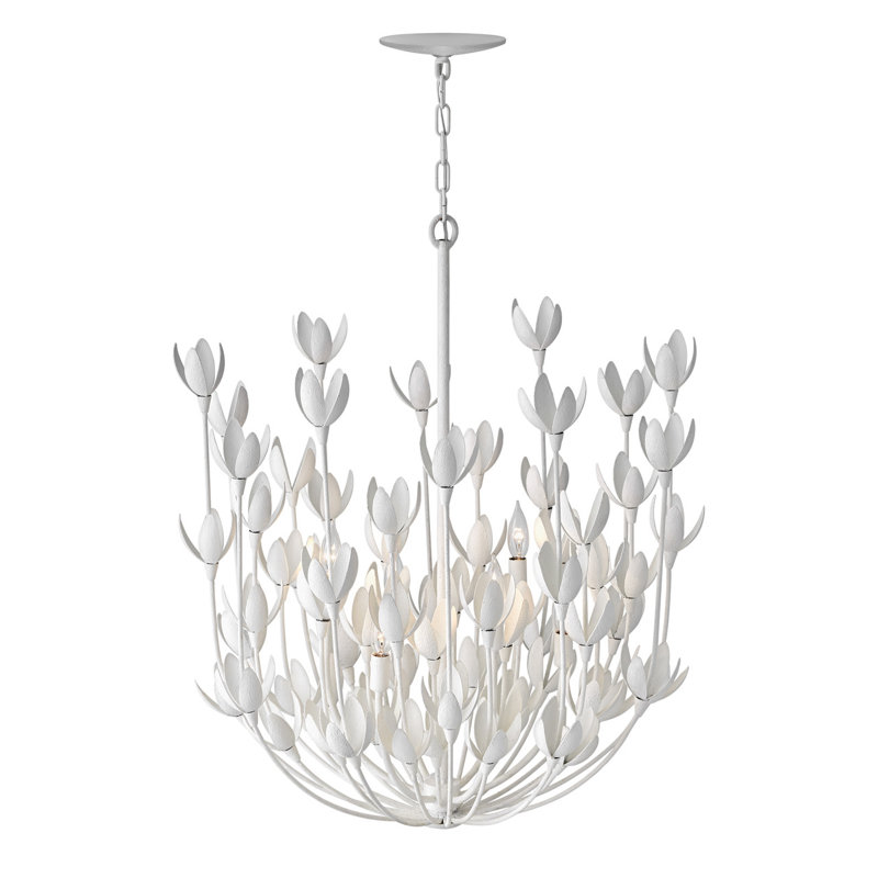 Flora Six-Light Multi-Tier Handmade Chandelier by Lisa McDennon, Textured Plaster