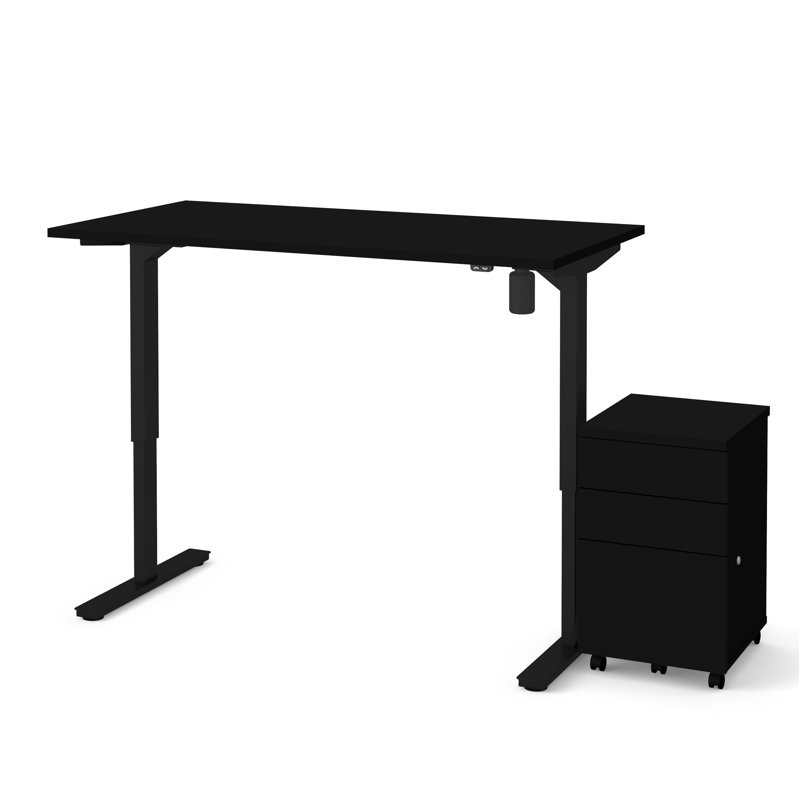 Bureau debout à hauteur ajustable Lilian, Noir