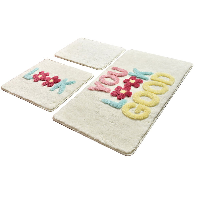 Ensemble de tapis de bain 3 pièces Drumnagessan, Ivoire