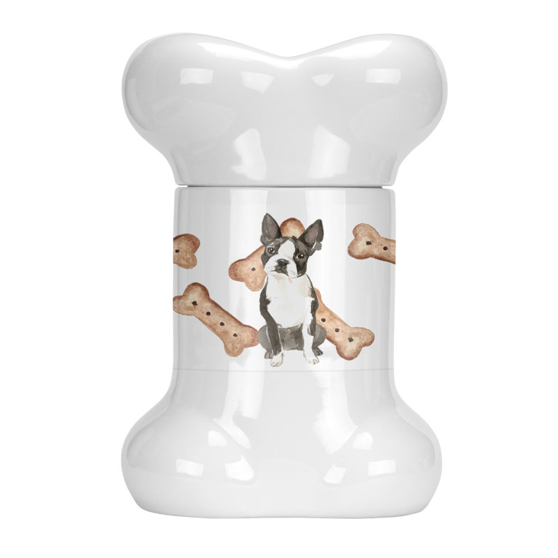 Pot à animaux en forme d’os de boston terrier