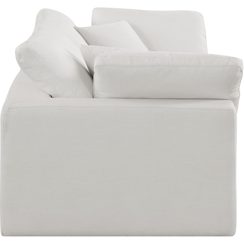 Canapé modulaire en lin texturé Iwana, Tissu crème texturé en lin