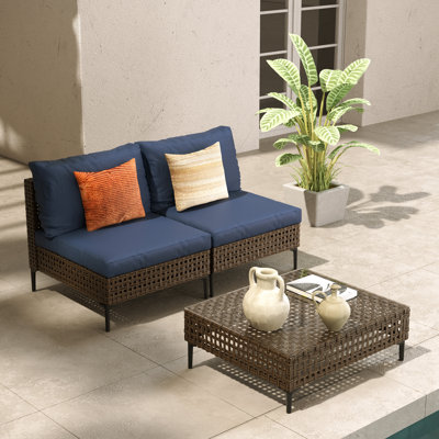 Armless Sofa*2 And Coffee Table