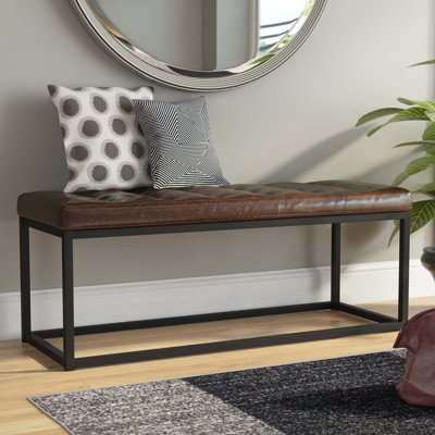 Landry Faux Leather Bench by Mercury Row