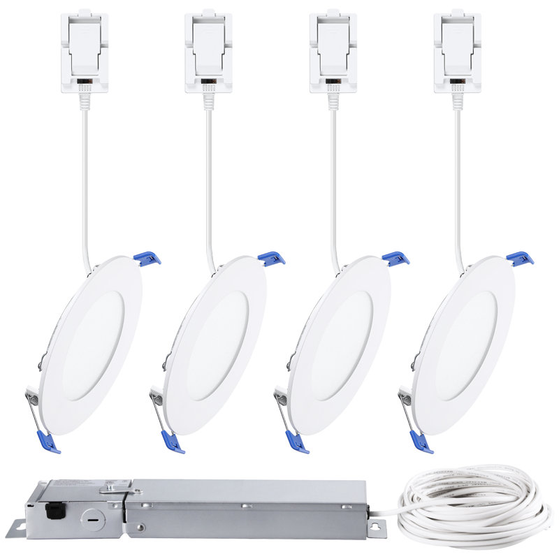 4 Inch 5cct Led Recessed Lighting Kit, 120v-277v, Ultra-thin, 0-10v Dimmable