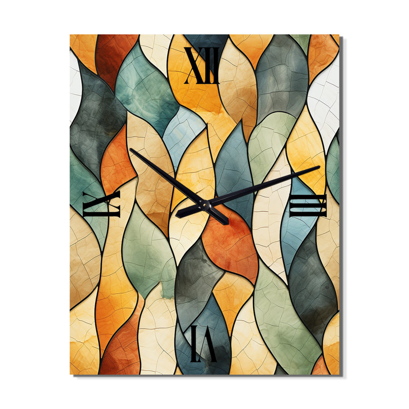 Motif géométrique géométrique I - horloge murale moderne, Très grand
