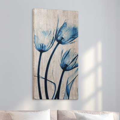 « Tulipes is Blue »-impression d’art graphique sur bois