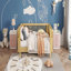 Lit plateforme double en bois pour enfants, lit double en bois avec profil bas naturel-1454215603-1454215607