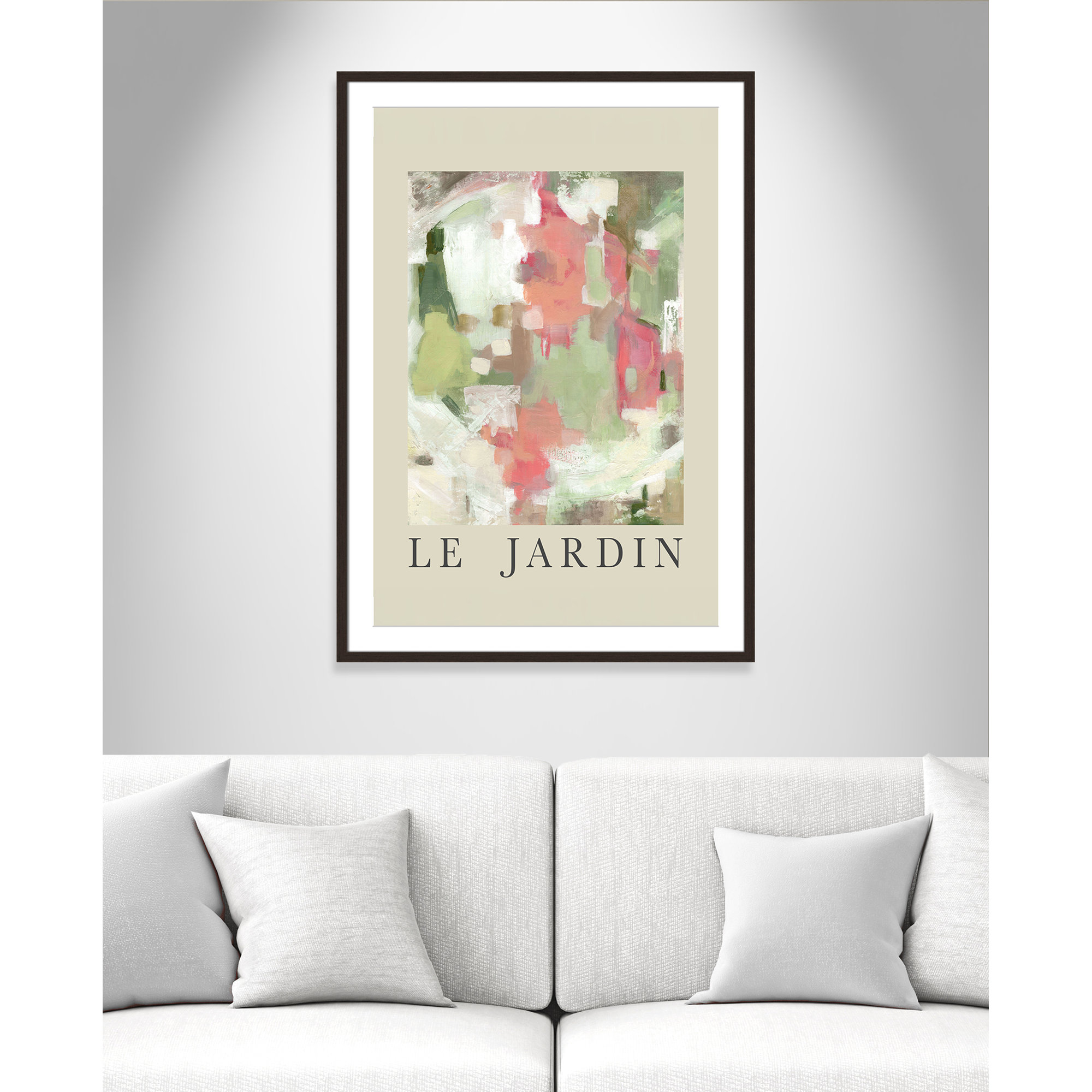 Botanical Poster Collection " Le Jardin " by Carol Robinson, 41.5" H x 29.5" W x 1.25" D, Walnut Single Picture Frame, Yes
