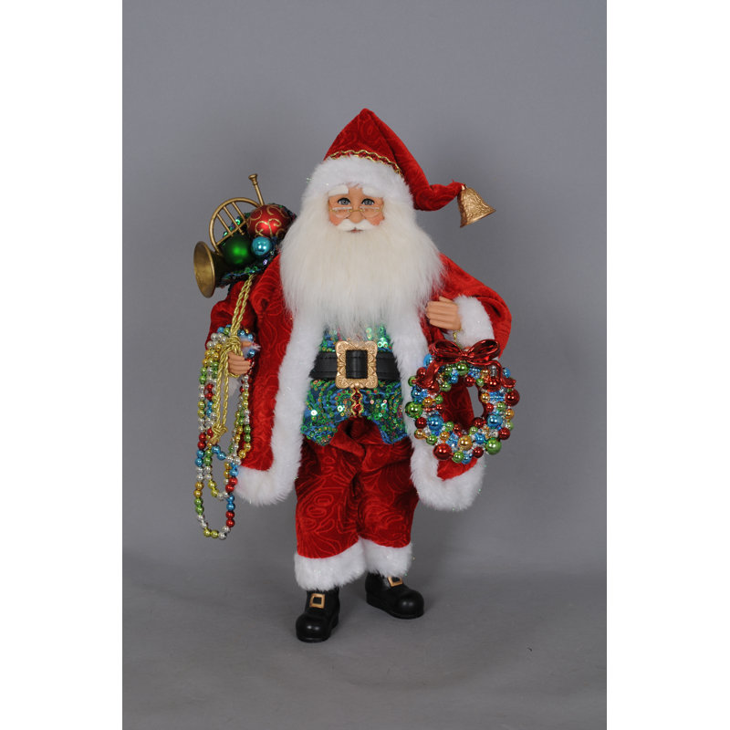 Beads with Wreath Santa Figurine