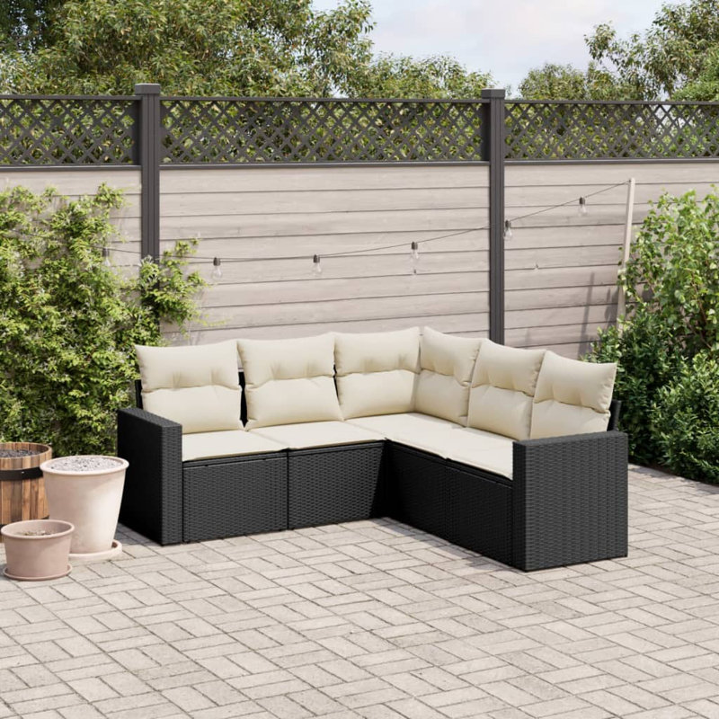 Vidaxl Garden Sofa Set Black Poly Rattan Large Modular Garden Sofa Set