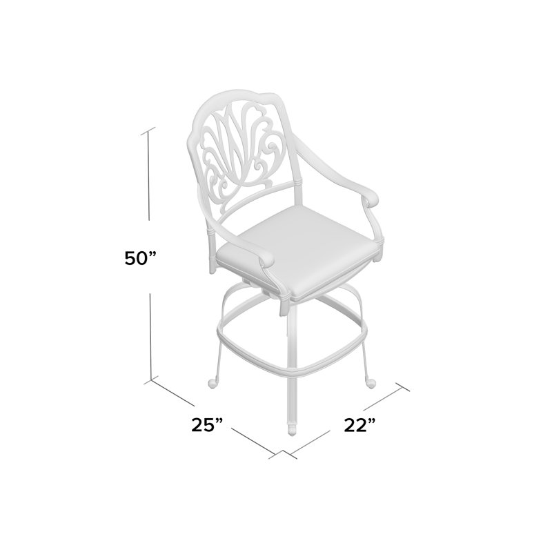 Lebanon Metal Outdoor Stool with Cushion