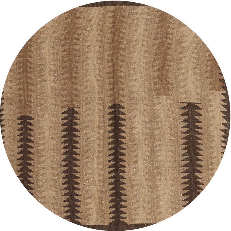 Tapis brun contemporain, Rond 8 pi x 8 pi