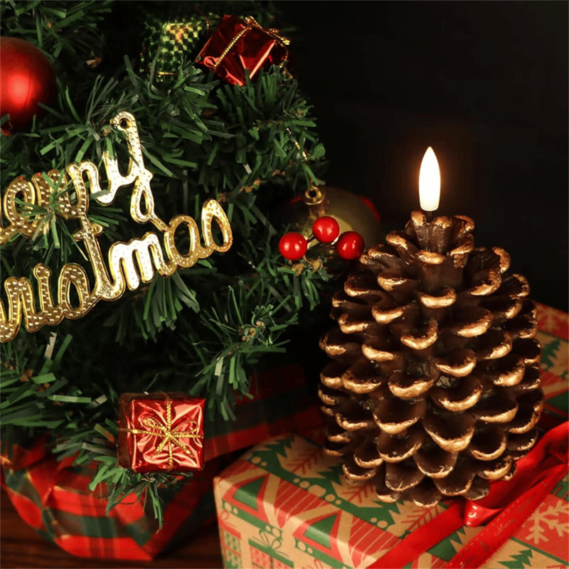 Christmas Tree LED Candle Flickering Battery Powered Flameless Candle Light For Birthday Party Home Bedroom Decor Christmas Tree Led Candle