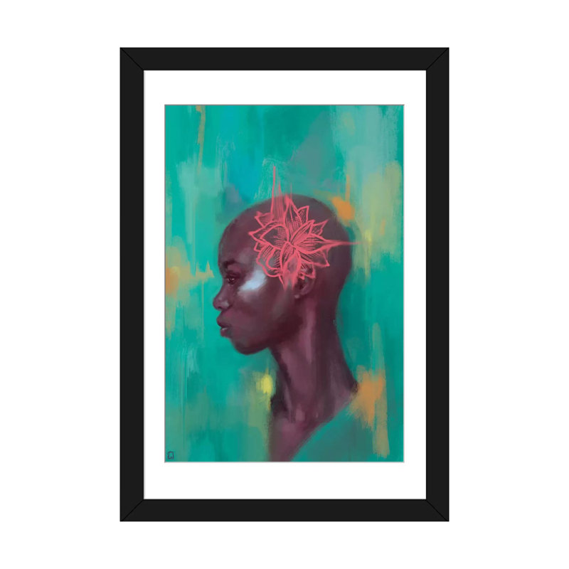 Amaryllis, reproduction d’art sur toile tendue, H 24 po x l 16 po x P 1 po, Papier d'art encadré noir, Blanc