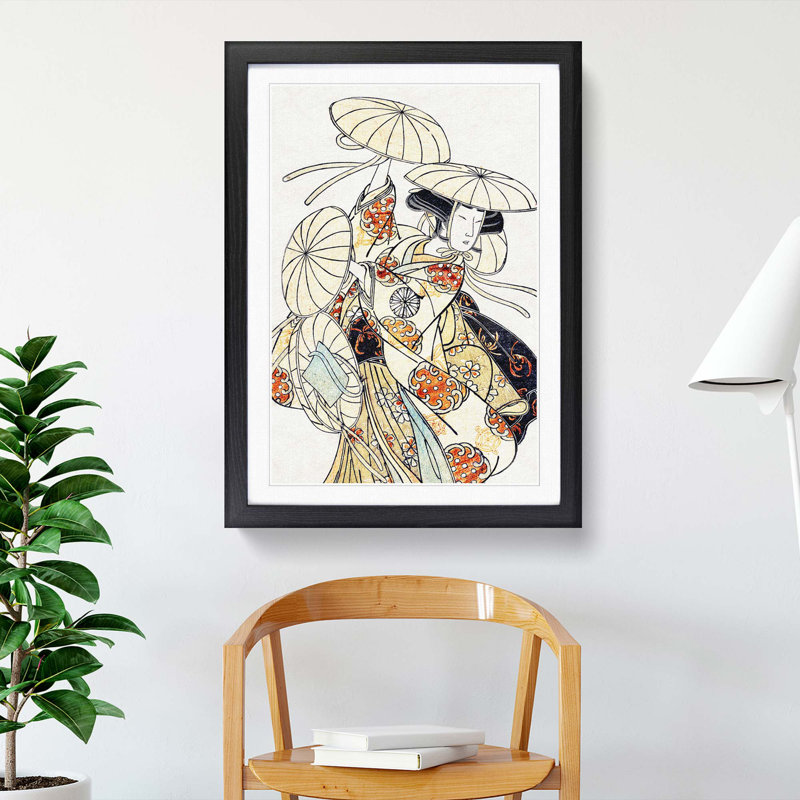 Dancer by Katsukawa Shunsho - Picture Frame Painting Print, 65cm H x 48cm W x 2cm D, Black Framed