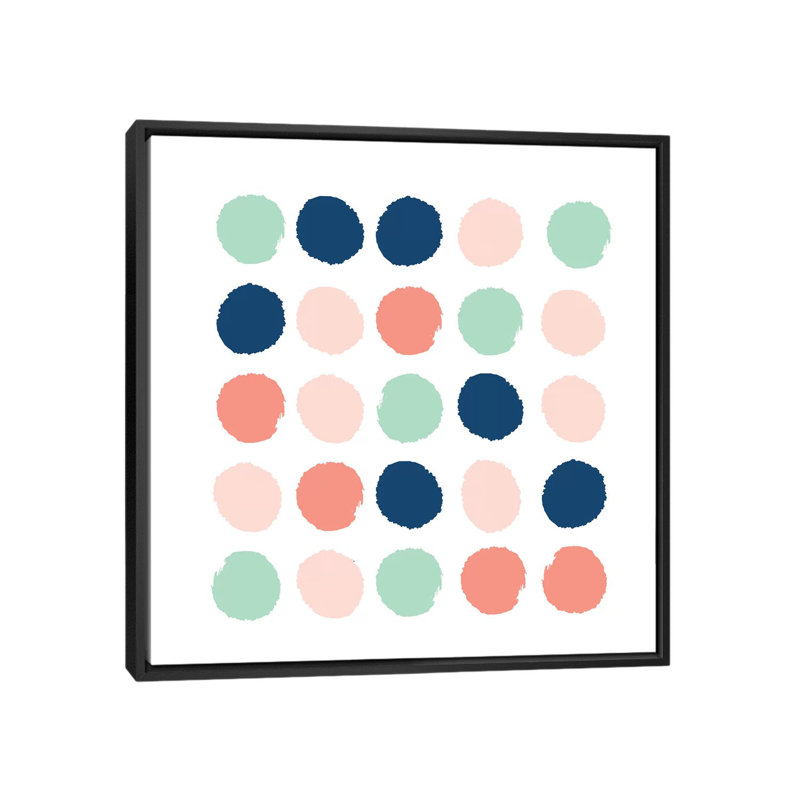 «Kiela Dots», impression sur toile, H 18 po x l 18 po x P 1,5 po, Toile avec cadre noir