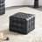 17.32''W Genuine Leather Tufted Ottoman,Footstool For Living Room & Bedroom,Black Color-875283163