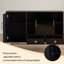 Buffet de rangement en bois massif noir 47,24 "Retro Modern-1607815035-1607815030
