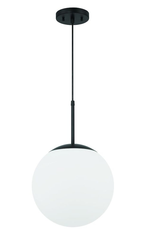 Luminaire suspendu géométrique 1 lumière Ardrie, H 12,8 po x l 11,88 po x P 11,88 po, Blanc