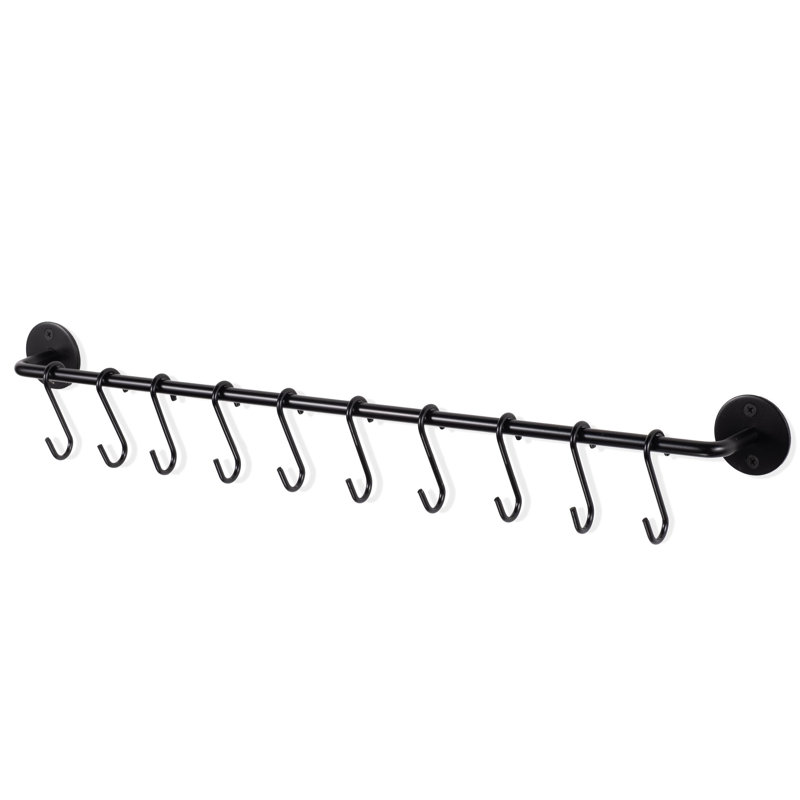 Steel Straight Wall Mounted Pot Rack, 2" H x 24" W x 2" D