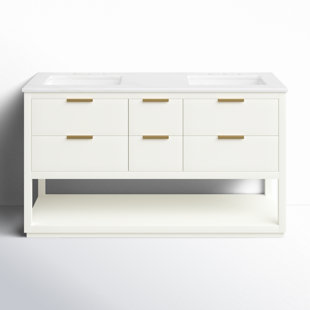 Felicity 60'' Double Bathroom Vanity with Engineered Marble Top