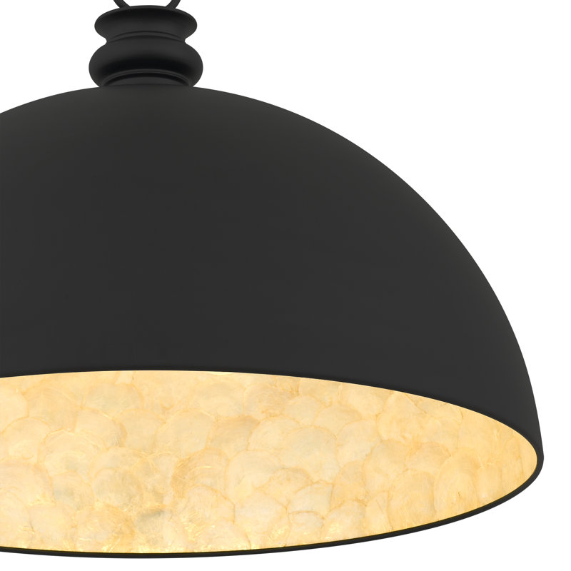 Luminaire suspendu noir mat 4 lumières Braylon