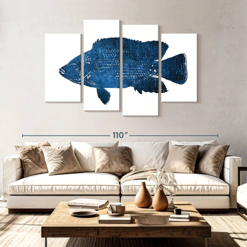 Navy Fish, 54" H x 84" W