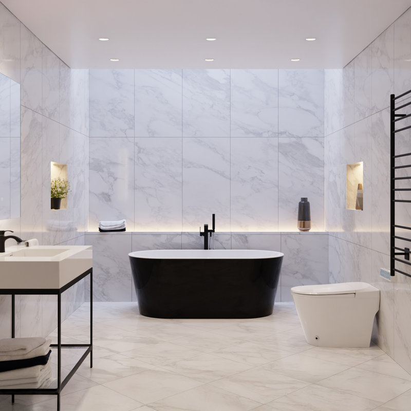 Chand 66.9'' x 31.5'' Soaking Acrylic Bathtub