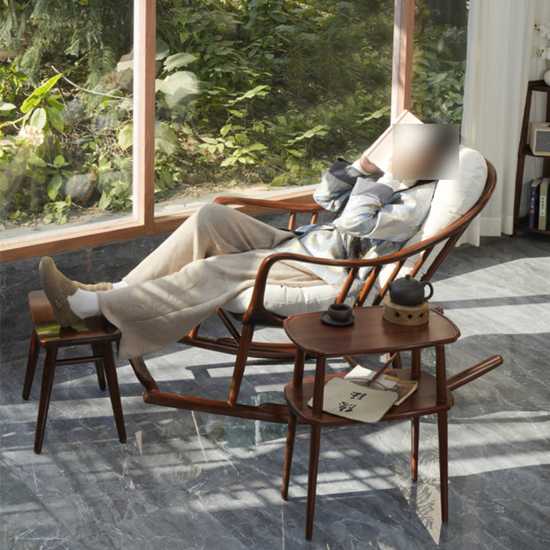 Spacious Rocking Chair with Solid Wood Frame