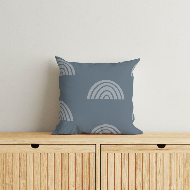 Coussin Plain Bows Match, Bleu, H 26 po x l 26 po