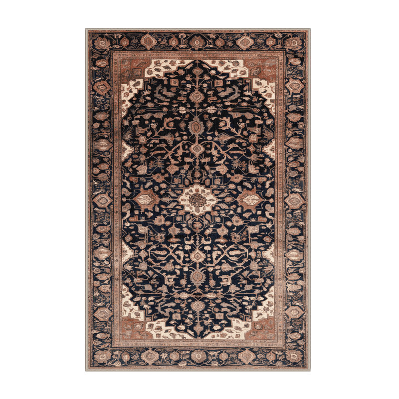 Tapis brun lavable à la machine, Rectangle de 5 pi x 8 pi