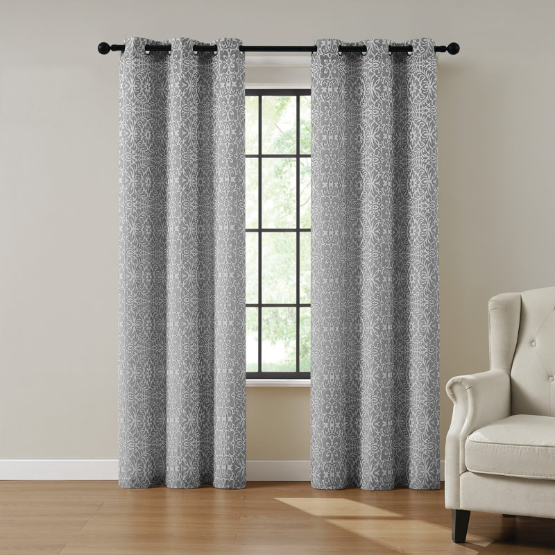 Paire de rideaux semi-transparents Laktasis, Argent, L 38 po x L 96 po
