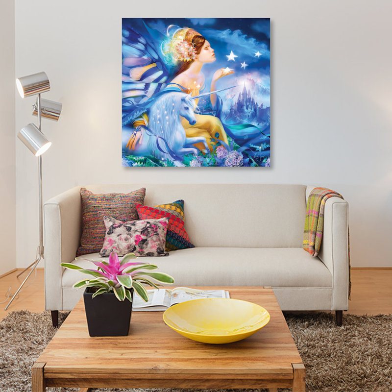 « magique night », impression sur toile, H 12 po x l 12 po x P 0,75 po, Toile tendue