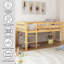 Lit mezzanine bas en bois avec échelle-846592043