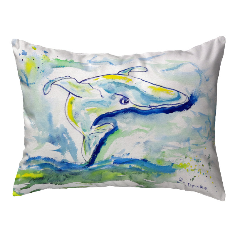  Coussin décoratif intérieur / extérieur Whale, H 11 po x l 14 po x P 5 po