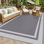Outdoor Rug Reversible Portable Plastic Straw Camping Rugs For Outside RV,Large Waterproof Outdoor Area Rugs For Patio,Deck,Porch,Balcony(5'X 8',White&Gray)